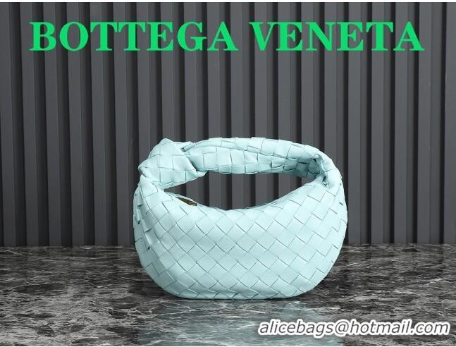 New Style Bottega Veneta Mini Jodie Hobo Bag in Intrecciato Lambskin 651876 Glacier Blue 2023