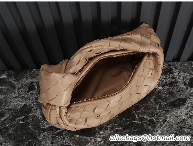 Super Quality Bottega Veneta Mini Jodie Hobo Bag in Intrecciato Lambskin 651876 Pale Brown 2023