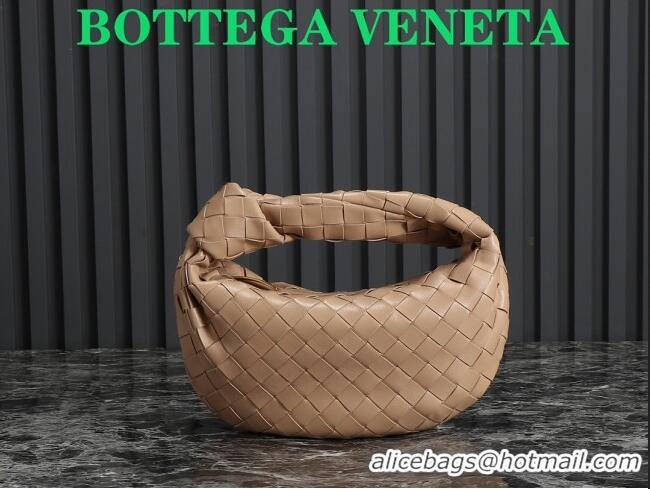 Super Quality Bottega Veneta Mini Jodie Hobo Bag in Intrecciato Lambskin 651876 Pale Brown 2023