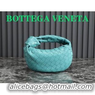 Grade Discount Bottega Veneta Mini Jodie Hobo Bag in Intrecciato Lambskin 651876 Light Blue 2023