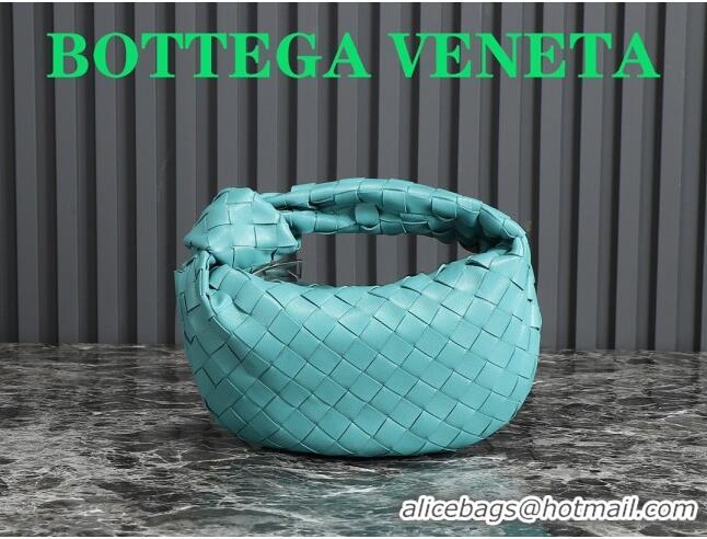 Grade Discount Bottega Veneta Mini Jodie Hobo Bag in Intrecciato Lambskin 651876 Light Blue 2023