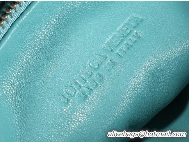 Grade Discount Bottega Veneta Mini Jodie Hobo Bag in Intrecciato Lambskin 651876 Light Blue 2023