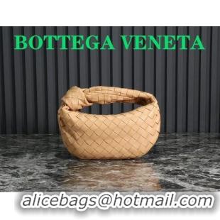 Low Price Bottega Veneta Mini Jodie Hobo Bag in Intrecciato Lambskin 651876 Apricot 2023