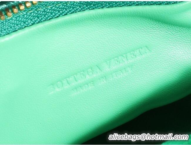 Low Cost Bottega Veneta Mini Jodie Hobo Bag in Intrecciato Metallic Leather 651876 Green 2023