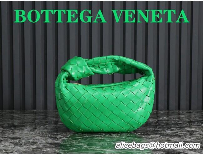 Shop Fashion Bottega Veneta Mini Jodie Hobo Bag in Intrecciato Lambskin 651876 Green 2023