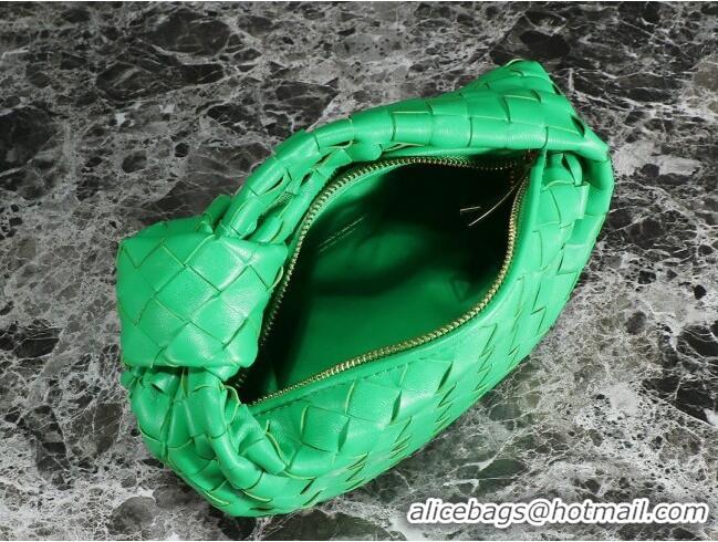 Shop Fashion Bottega Veneta Mini Jodie Hobo Bag in Intrecciato Lambskin 651876 Green 2023