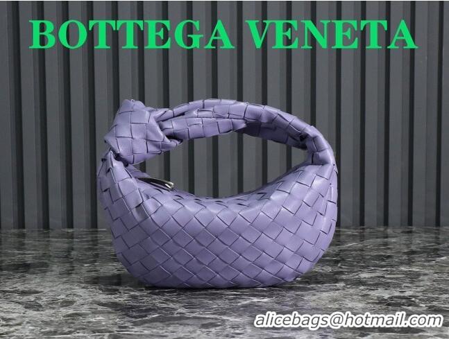 Promotional Bottega Veneta Mini Jodie Hobo Bag in Intrecciato Lambskin 651876 Purple 2023