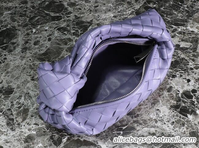 Promotional Bottega Veneta Mini Jodie Hobo Bag in Intrecciato Lambskin 651876 Purple 2023