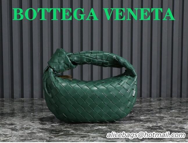 Super Quality Bottega Veneta Mini Jodie Hobo Bag in Intrecciato Lambskin 651876 Dark Green 2023