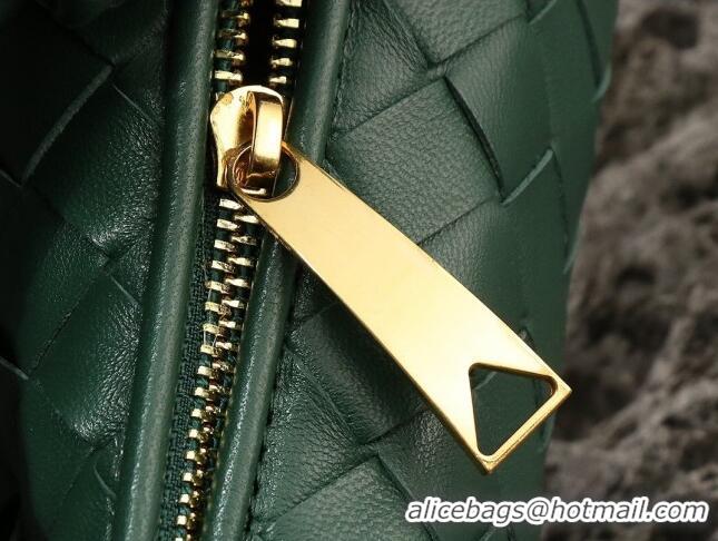 Super Quality Bottega Veneta Mini Jodie Hobo Bag in Intrecciato Lambskin 651876 Dark Green 2023