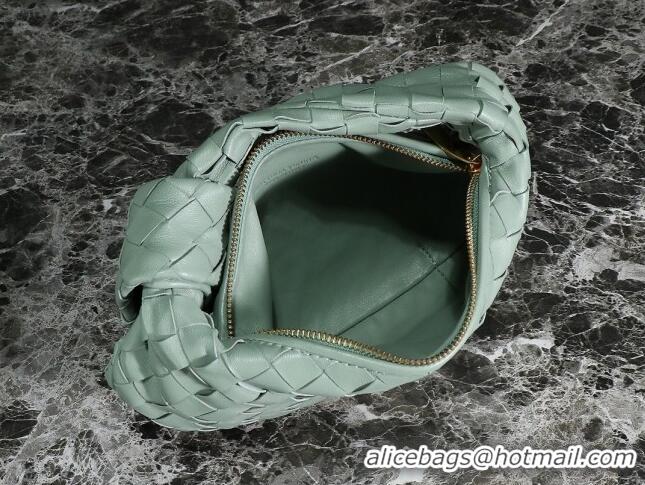 Top Quality Bottega Veneta Mini Jodie Hobo Bag in Intrecciato Lambskin 651876 Light Green 2023