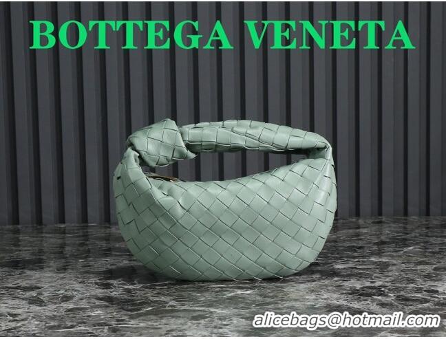 Top Quality Bottega Veneta Mini Jodie Hobo Bag in Intrecciato Lambskin 651876 Light Green 2023