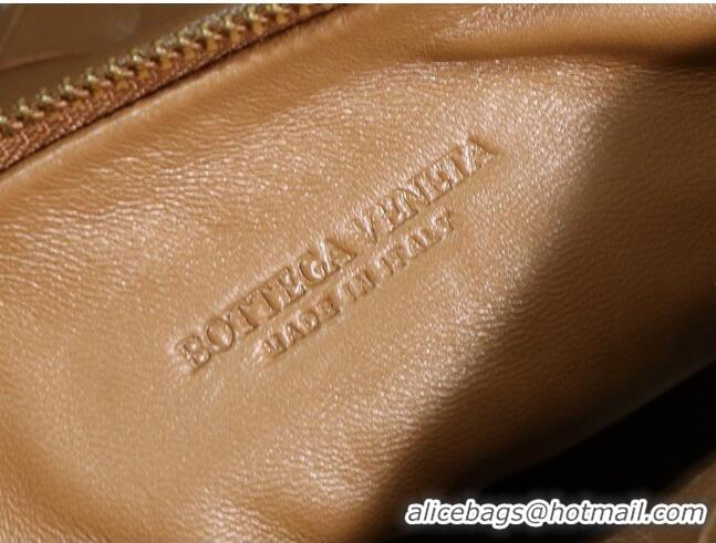 Super Quality Bottega Veneta Mini Jodie Hobo Bag in Intrecciato Lambskin 651876 Caramel Brown 2023