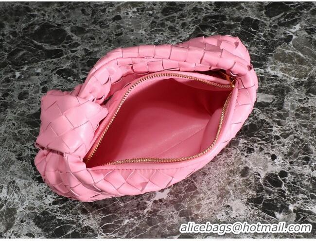 Low Cost Bottega Veneta Mini Jodie Hobo Bag in Intrecciato Lambskin 651876 Light Pink 2023