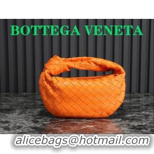 Shop Grade Bottega Veneta Mini Jodie Hobo Bag in Intrecciato Lambskin 651876 Orange 2023