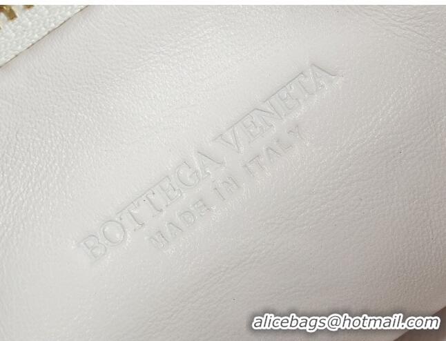 Well Crafted Bottega Veneta Mini Jodie Hobo Bag in Intrecciato Lambskin 651876 White 2023