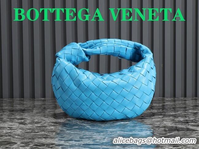 Big Discount Bottega Veneta Mini Jodie Hobo Bag in Intrecciato Lambskin 651876 Blue 2023