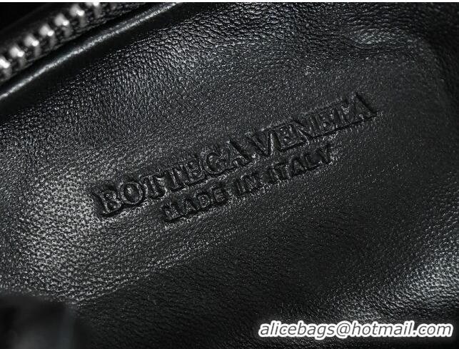 Buy Discount Bottega Veneta Mini Jodie Hobo Bag in Intrecciato Lambskin 651876 Black/Silver 2023