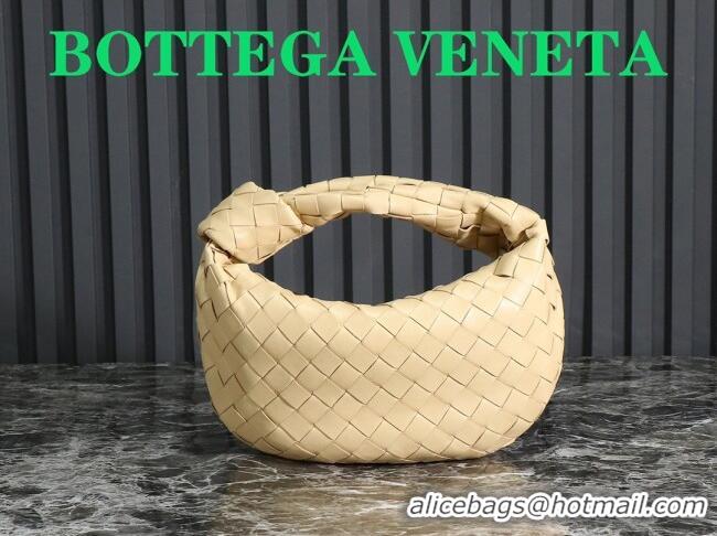 Hot Sell Cheap Bottega Veneta Mini Jodie Hobo Bag in Intrecciato Lambskin Porridge 651876 Yellow 2023