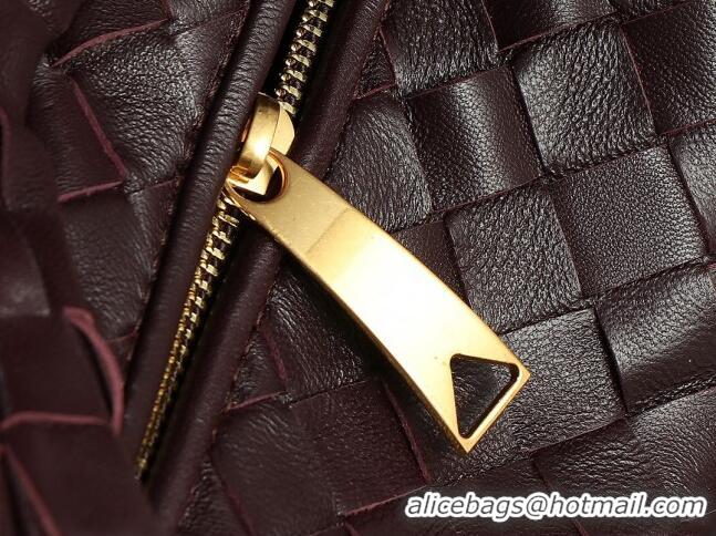 Buy Inexpensive Bottega Veneta Mini Jodie Hobo Bag in Intrecciato Lambskin 651876 Burgundy 2023