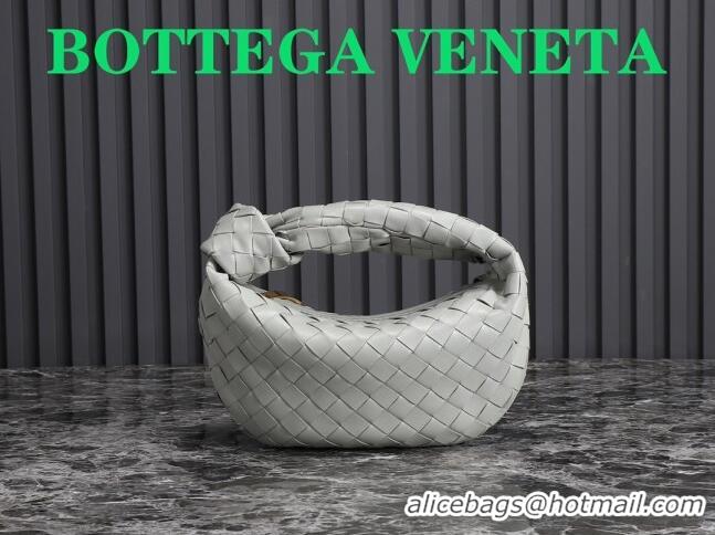 Popular Style Bottega Veneta Mini Jodie Hobo Bag in Intrecciato Lambskin 651876 Light Grey 2023