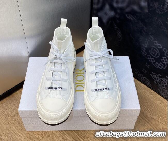 Good Looking Dior Walk'n'Dior High-top Platform Sneakers in Oblique Knit White 916001