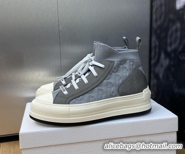 Unique Style Dior Walk'n'Dior High-top Platform Sneakers in Oblique Knit Dark Grey 916002