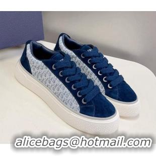 Popular Style Dior B33 Low-top Sneakers in Oblique Jacquard and Suede Navy Blue 926005