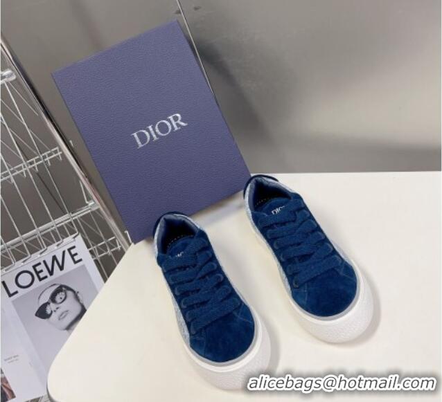 Popular Style Dior B33 Low-top Sneakers in Oblique Jacquard and Suede Navy Blue 926005