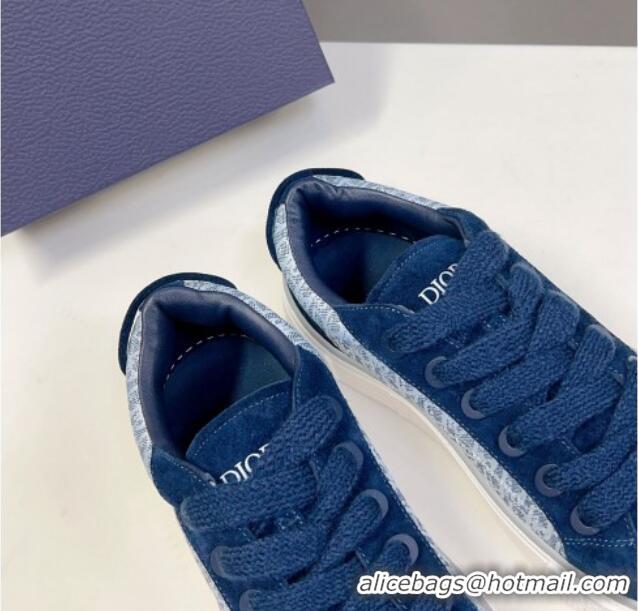 Popular Style Dior B33 Low-top Sneakers in Oblique Jacquard and Suede Navy Blue 926005