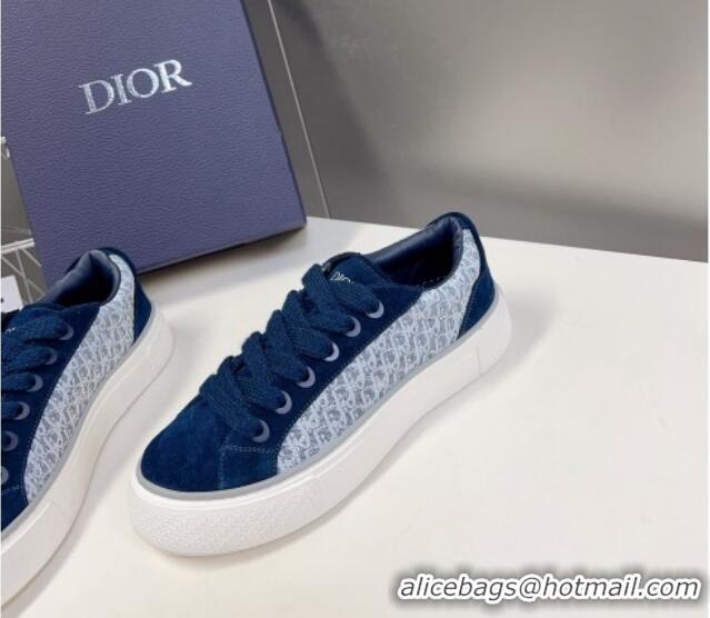 Popular Style Dior B33 Low-top Sneakers in Oblique Jacquard and Suede Navy Blue 926005