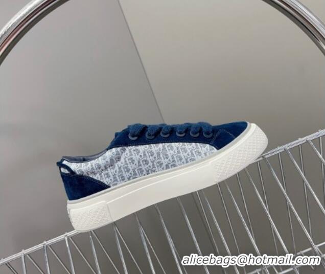 Popular Style Dior B33 Low-top Sneakers in Oblique Jacquard and Suede Navy Blue 926005