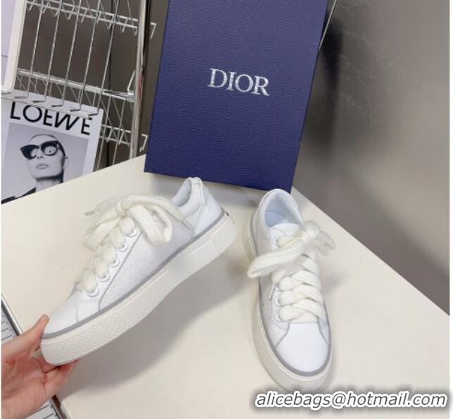 Pretty Style Dior B33 Low-top Sneakers in Oblique Jacquard and Smooth Calfskin White 926008