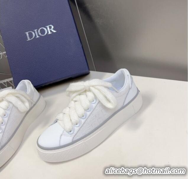 Pretty Style Dior B33 Low-top Sneakers in Oblique Jacquard and Smooth Calfskin White 926008