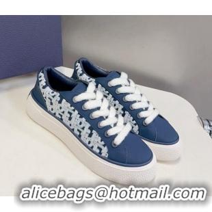 Durable Dior B33 Low-top Sneakers in Navy Blue Smooth Calfskin and Cream Oblique Raised Embroidery 926010