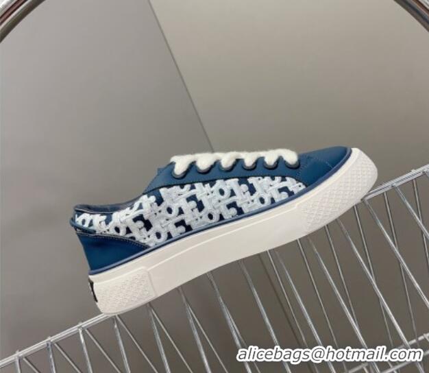 Durable Dior B33 Low-top Sneakers in Navy Blue Smooth Calfskin and Cream Oblique Raised Embroidery 926010