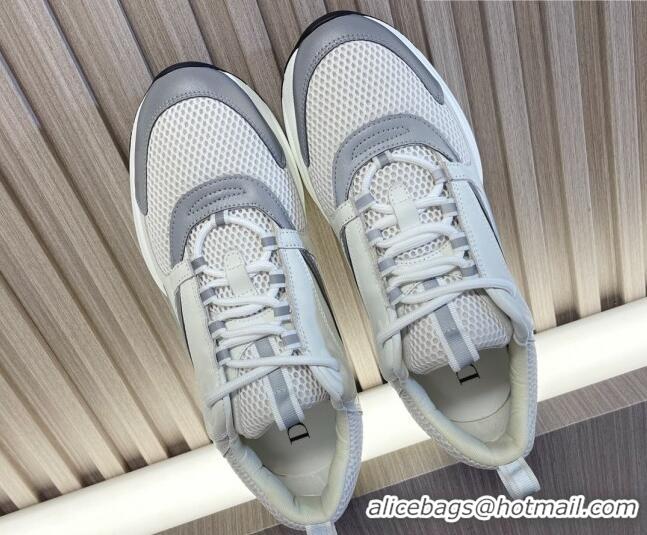 Low Price Dior B22 Sneakers in Mesh and Smooth Calfskin White/Dark Grey 11084