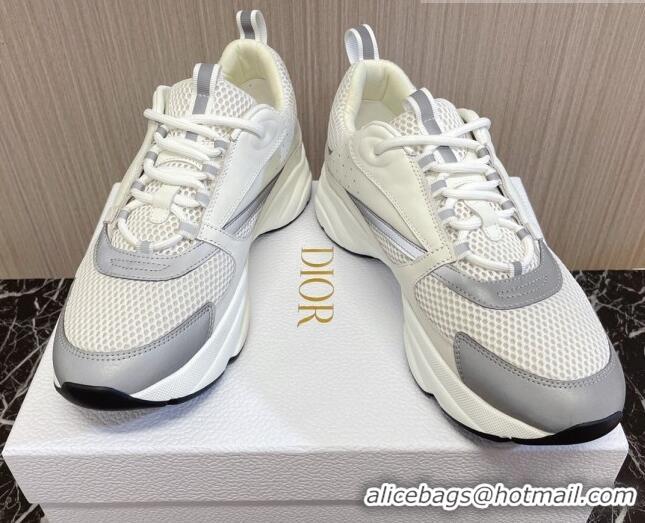 Low Price Dior B22 Sneakers in Mesh and Smooth Calfskin White/Dark Grey 11084