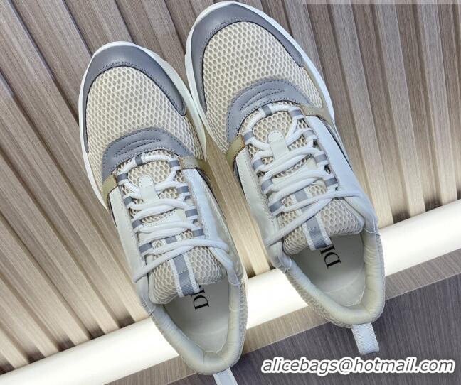 Charming Dior B22 Sneakers in Mesh and Smooth Calfskin White/Beige 1011085