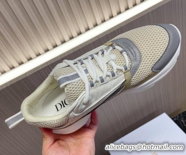 Charming Dior B22 Sneakers in Mesh and Smooth Calfskin White/Beige 1011085