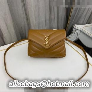 Promotional Saint Laurent Mini LOULOU TOY Bag IN MATELASSÉ "Y" Leather 467072 Brown 2023