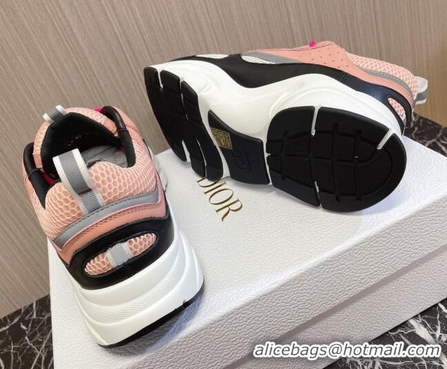 Luxurious Dior B22 Sneakers in Mesh and Smooth Calfskin Light Orange 011088