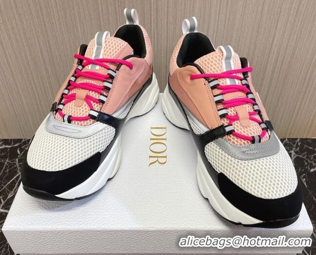 Luxurious Dior B22 Sneakers in Mesh and Smooth Calfskin Light Orange 011088