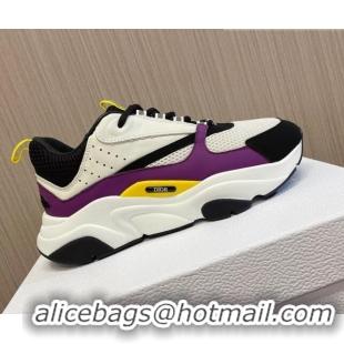 Hot Style Dior B22 Sneakers in Mesh and Smooth Calfskin Dark Purple 011091