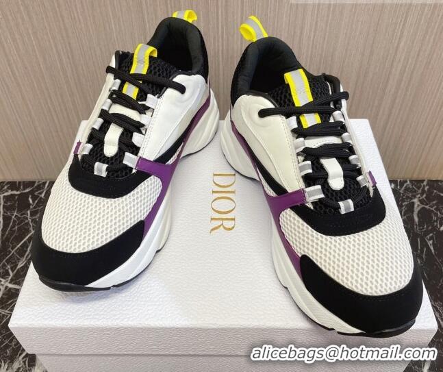 Hot Style Dior B22 Sneakers in Mesh and Smooth Calfskin Dark Purple 011091