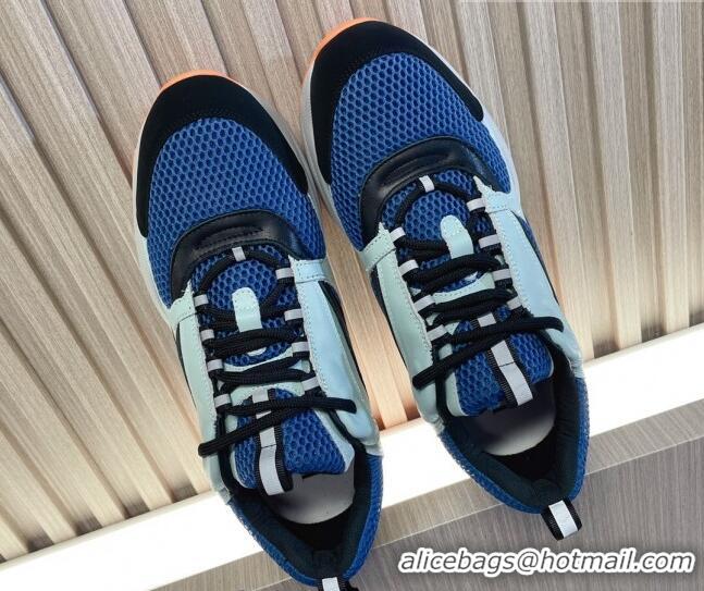 Duplicate Dior B22 Sneakers in Mesh and Smooth Calfskin Blue 011093