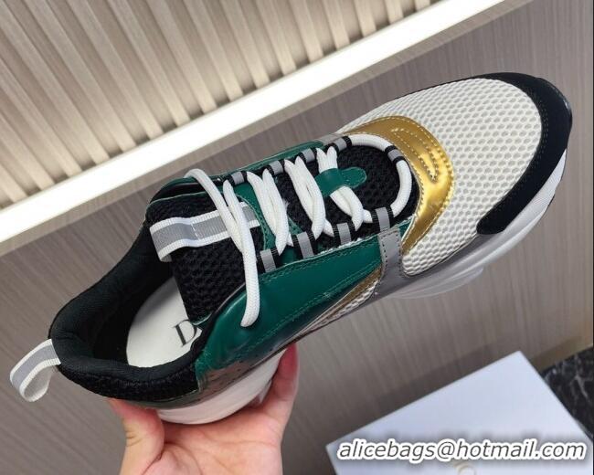 Popular Style Dior B22 Sneakers in Mesh and Smooth Calfskin Dark Green 011097