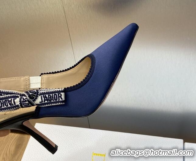 Shop Duplicate Dior J'Adior Slingback Pumps 9.5cm in Purple Embroidered Satin and Cotton 026090