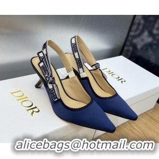 Good Product Dior J'Adior Slingback Pumps 6.5cm in Purple Embroidered Satin and Cotton 026091