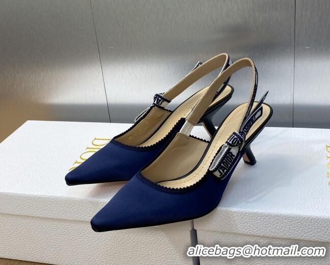 Good Product Dior J'Adior Slingback Pumps 6.5cm in Purple Embroidered Satin and Cotton 026091